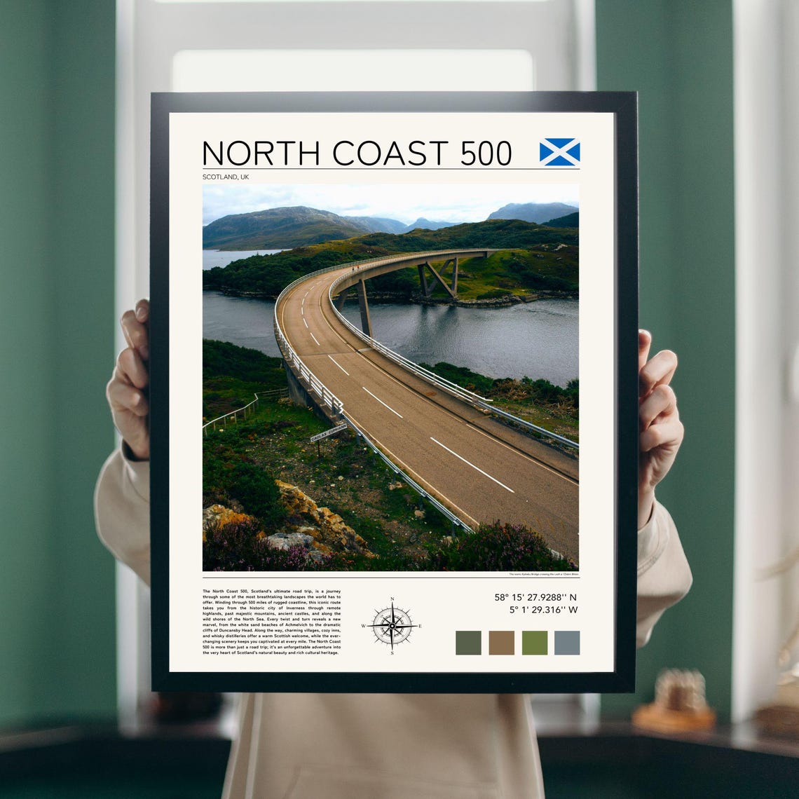 North Coast 500 Scotland Highland Bridge Scenic Road Trip Poster - Image 3