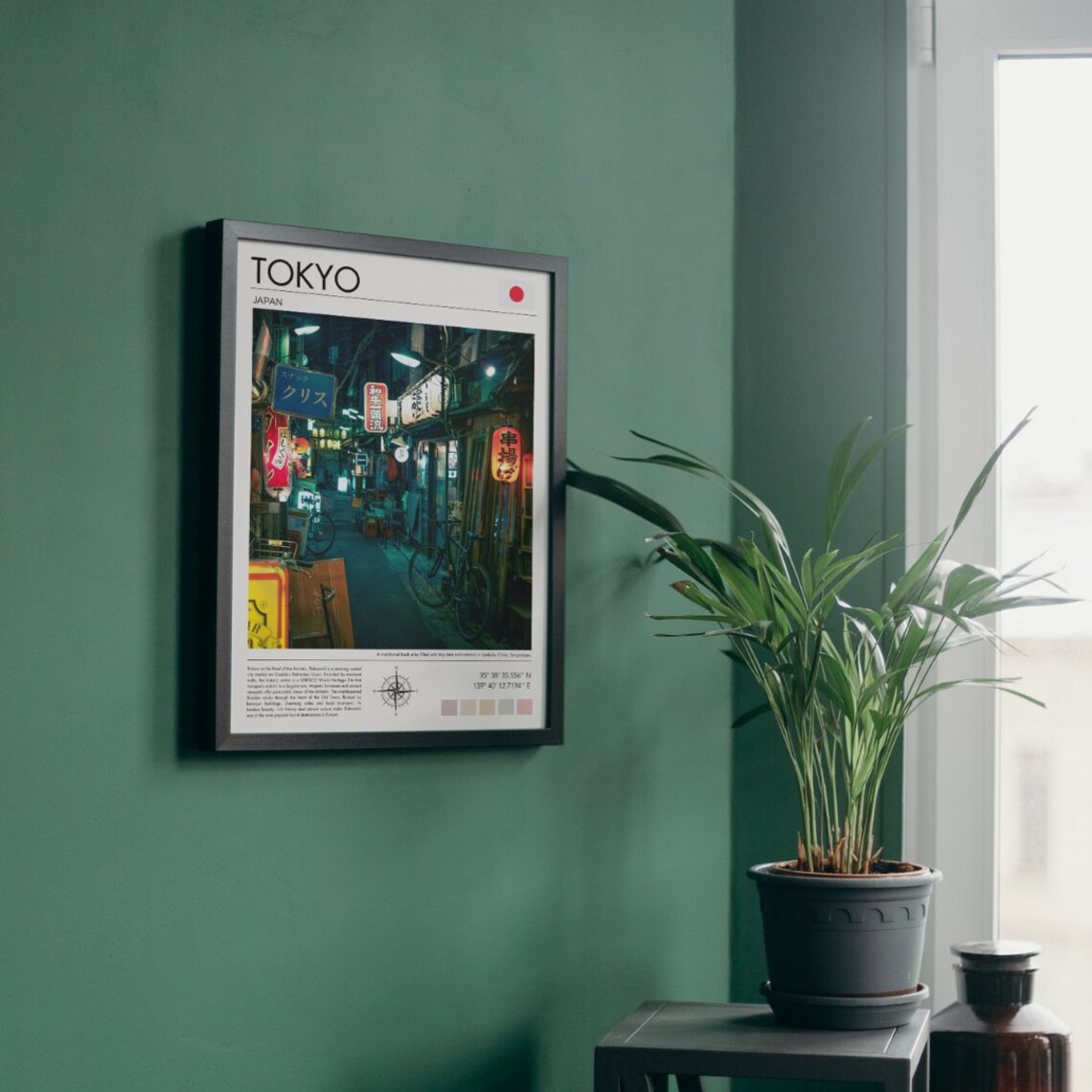 Tokyo Japan Glowing Night Alley Neon Signs Minimalist Travel Poster - Image 3