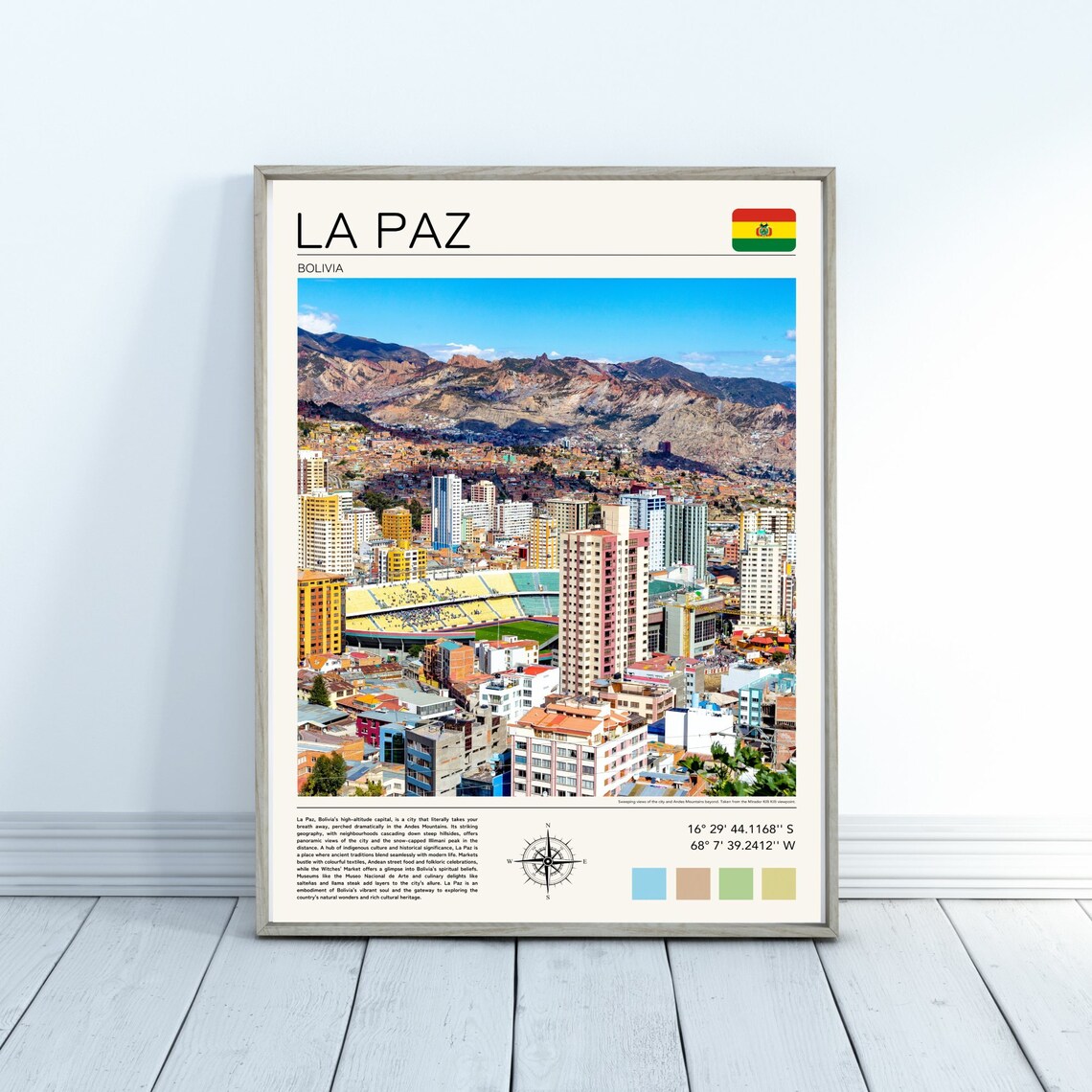 La Paz Travel Poster, Bolivia Wall Art Print - Image 4