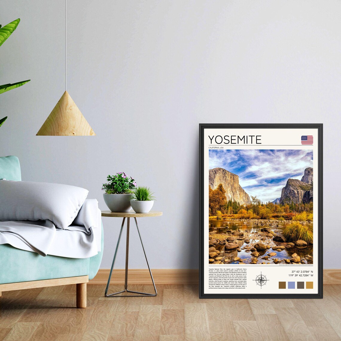Yosemite California Granite Cliffs Valley River Autumn Travel Poster - Image 4