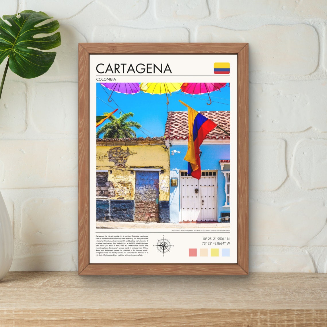 Cartagena Print Colombia Wall Art Cartagena Travel Poster Cartagena Gift Idea Colombia Souvenir Cartagena Art Print Custom Art
