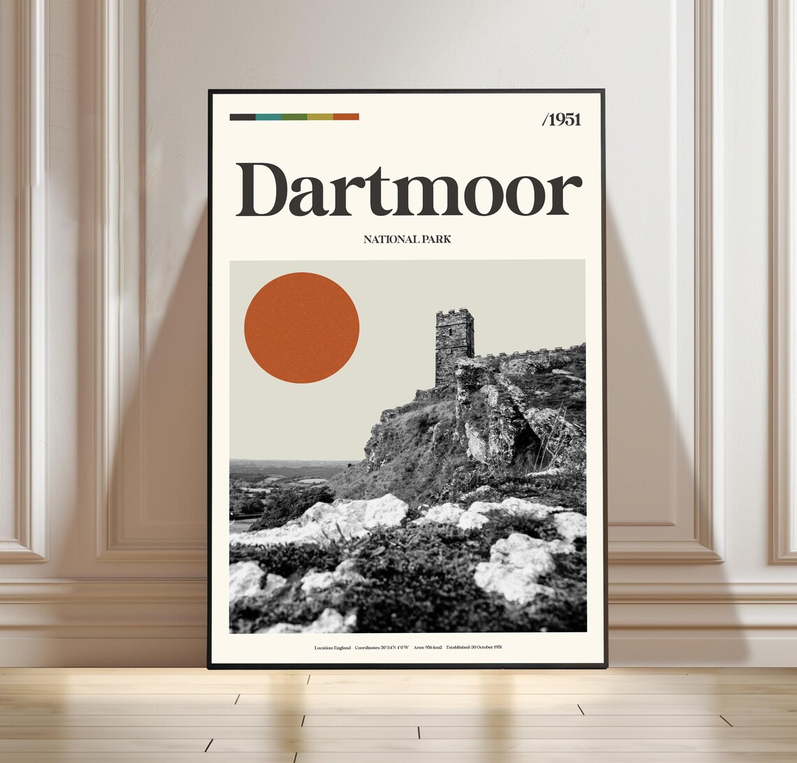 Dartmoor National Park England Rocky Moor Church Tower Poster