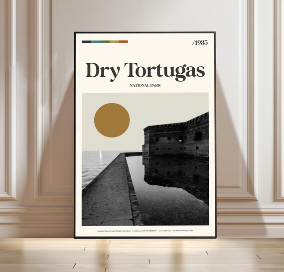 Dry Tortugas National Park Florida Fort Jefferson 1935 Travel Poster