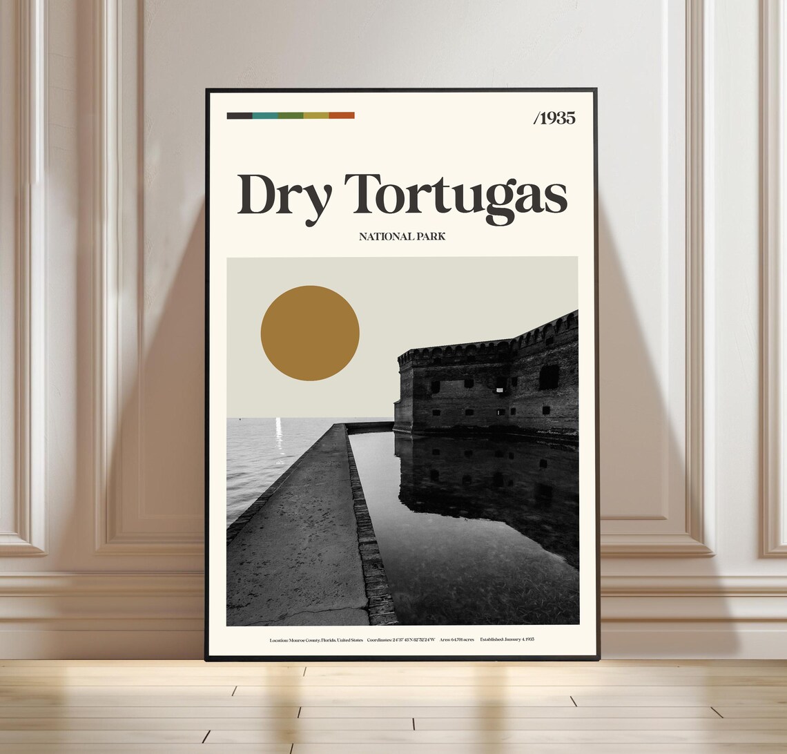 Dry Tortugas National Park Florida Fort Jefferson 1935 Travel Poster