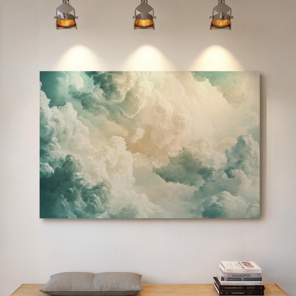 Vintage Pastel Cloud Art Soft Textured Sky Dreamy Celestial Poster - Image 7
