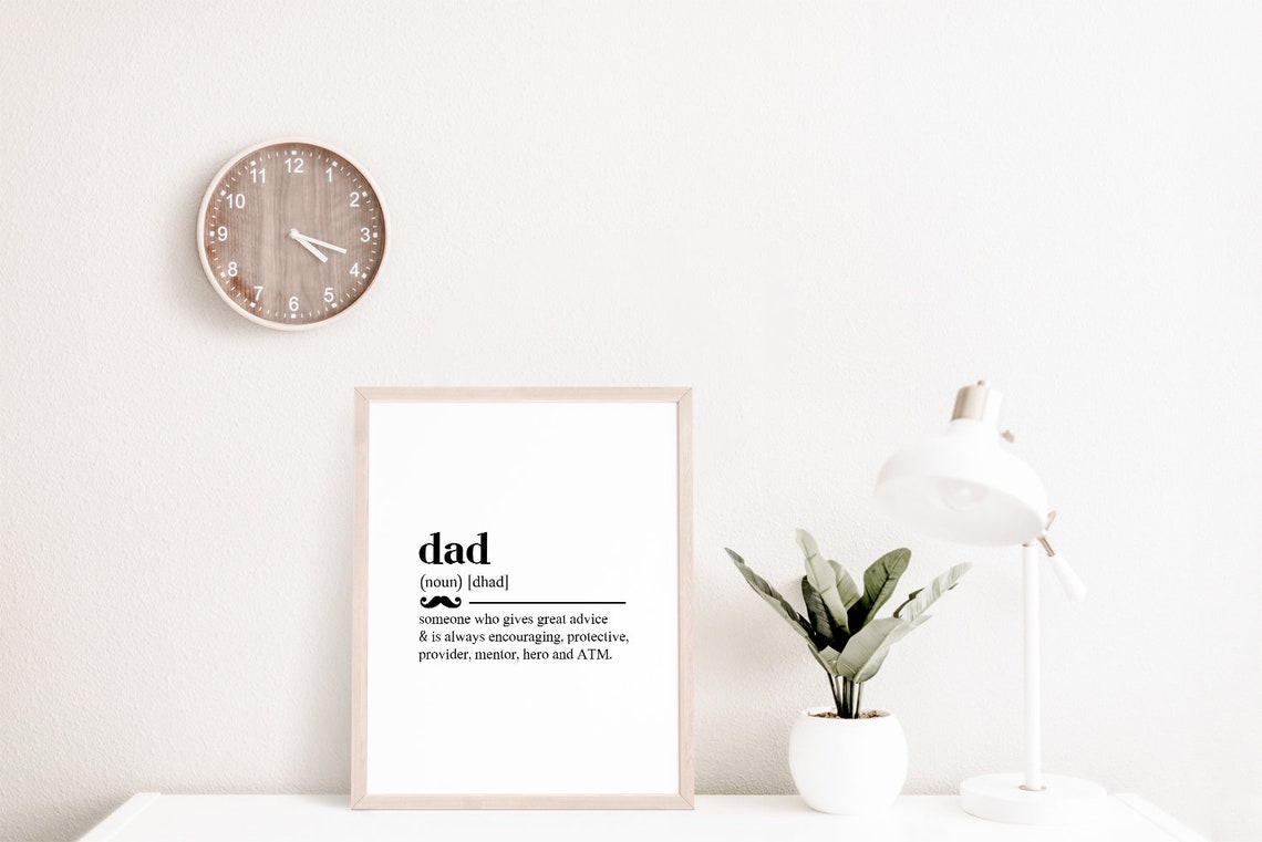 Dad Definition Mustache Advice Hero Fathers Day Quote Poster - Image 2