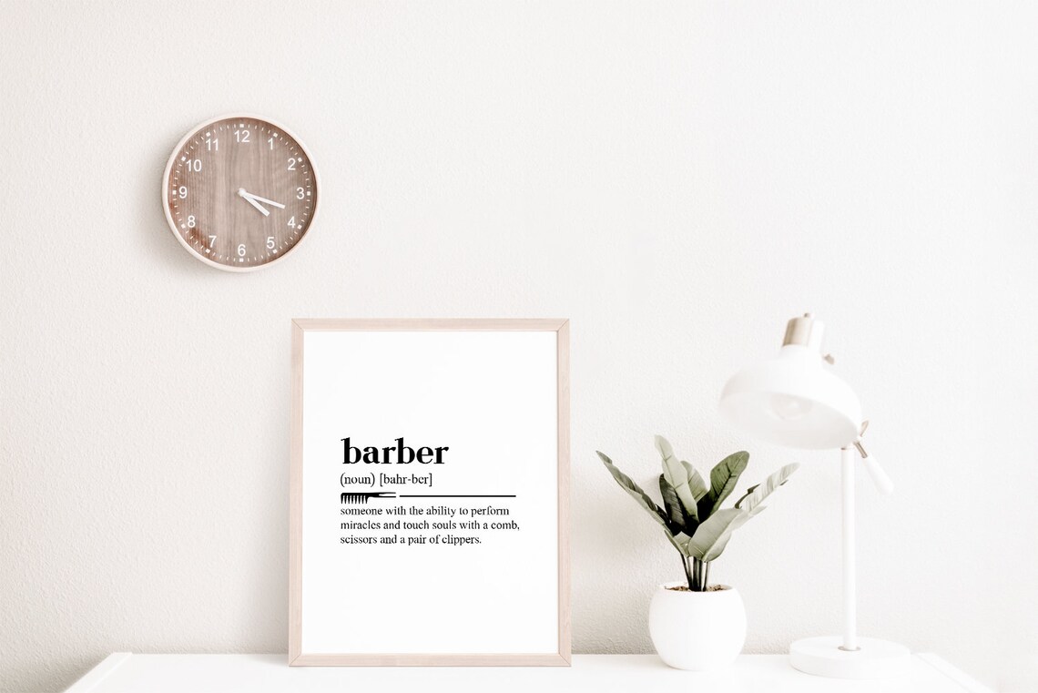 Barber Definition Dictionary Art Print Barbershop Decor Barber Gift Black - Image 2