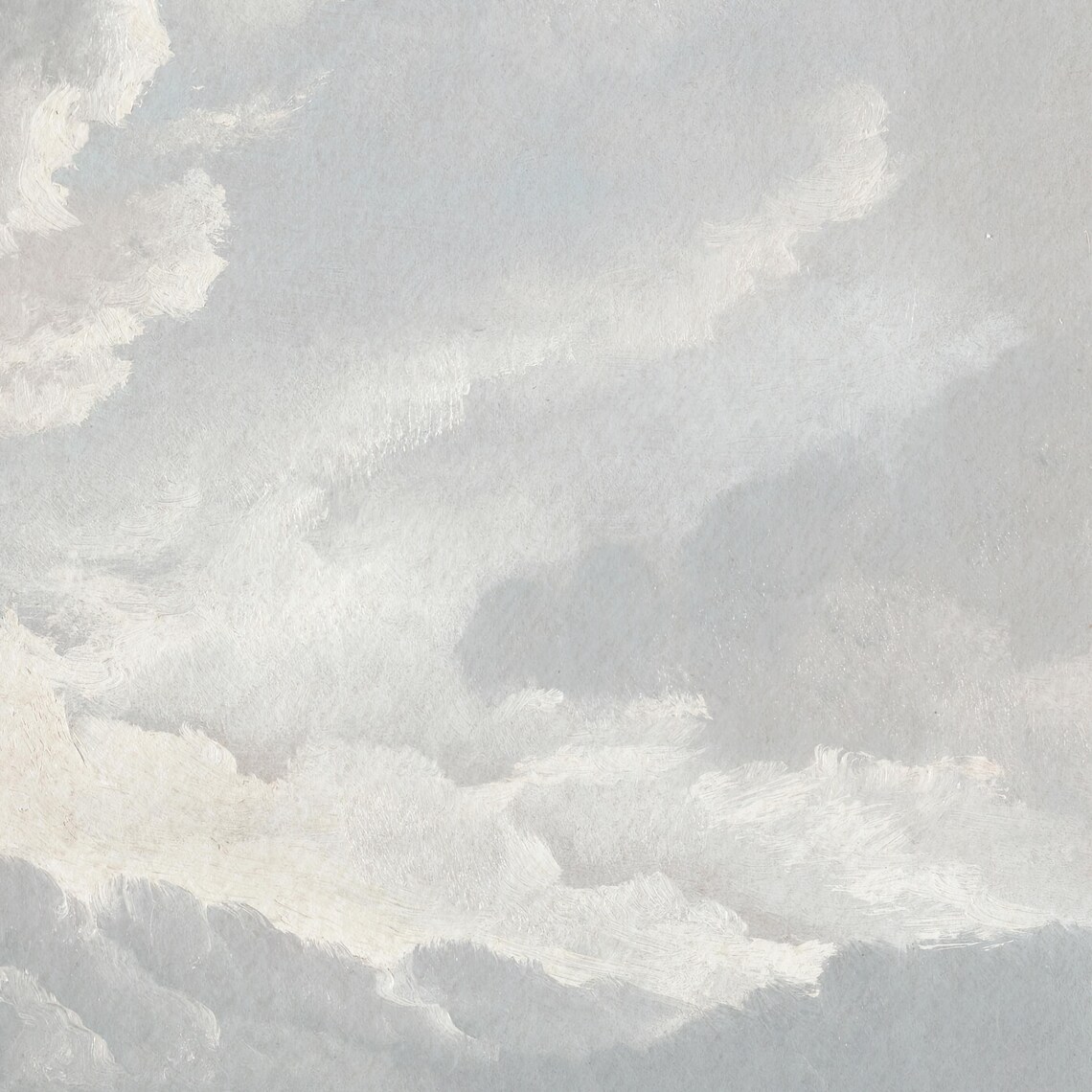 Vintage Cloud Painting, Neutral Sky Landscape Art Print - Image 3