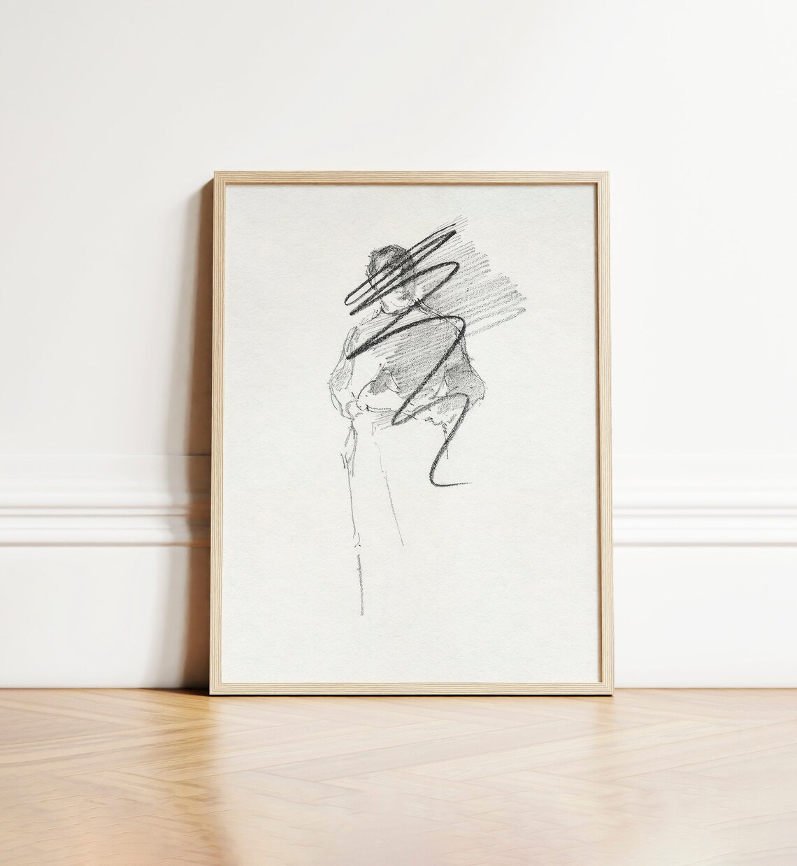 Vintage Abstract Sketch Minimalist Line Drawing Art - Image 4