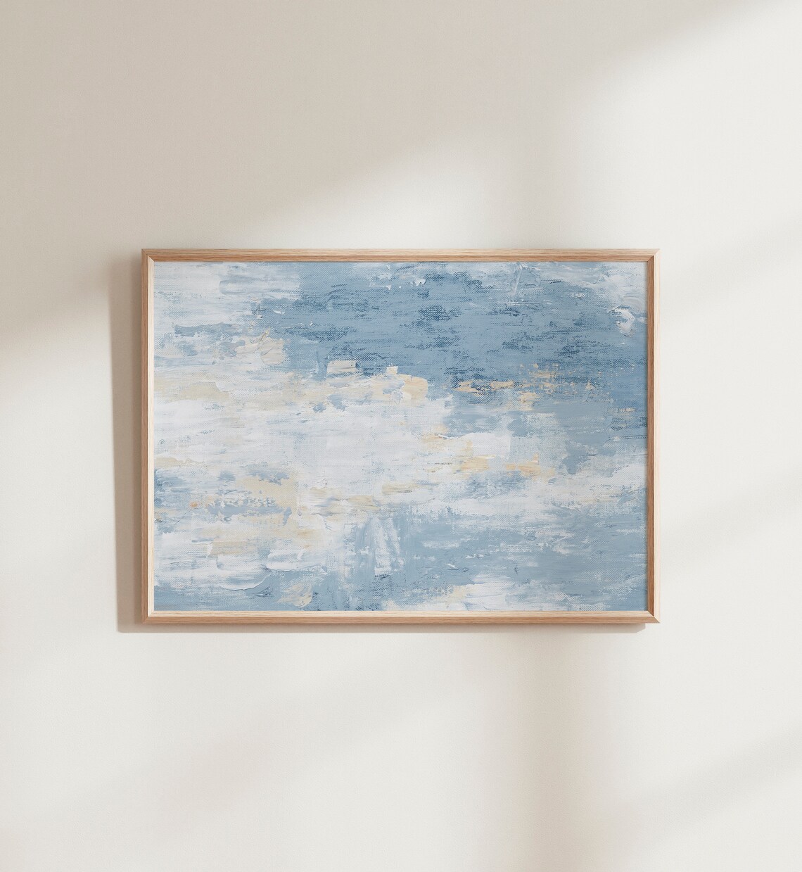 Vintage Abstract Oil Painting, Blue And White Art Print - Image 5
