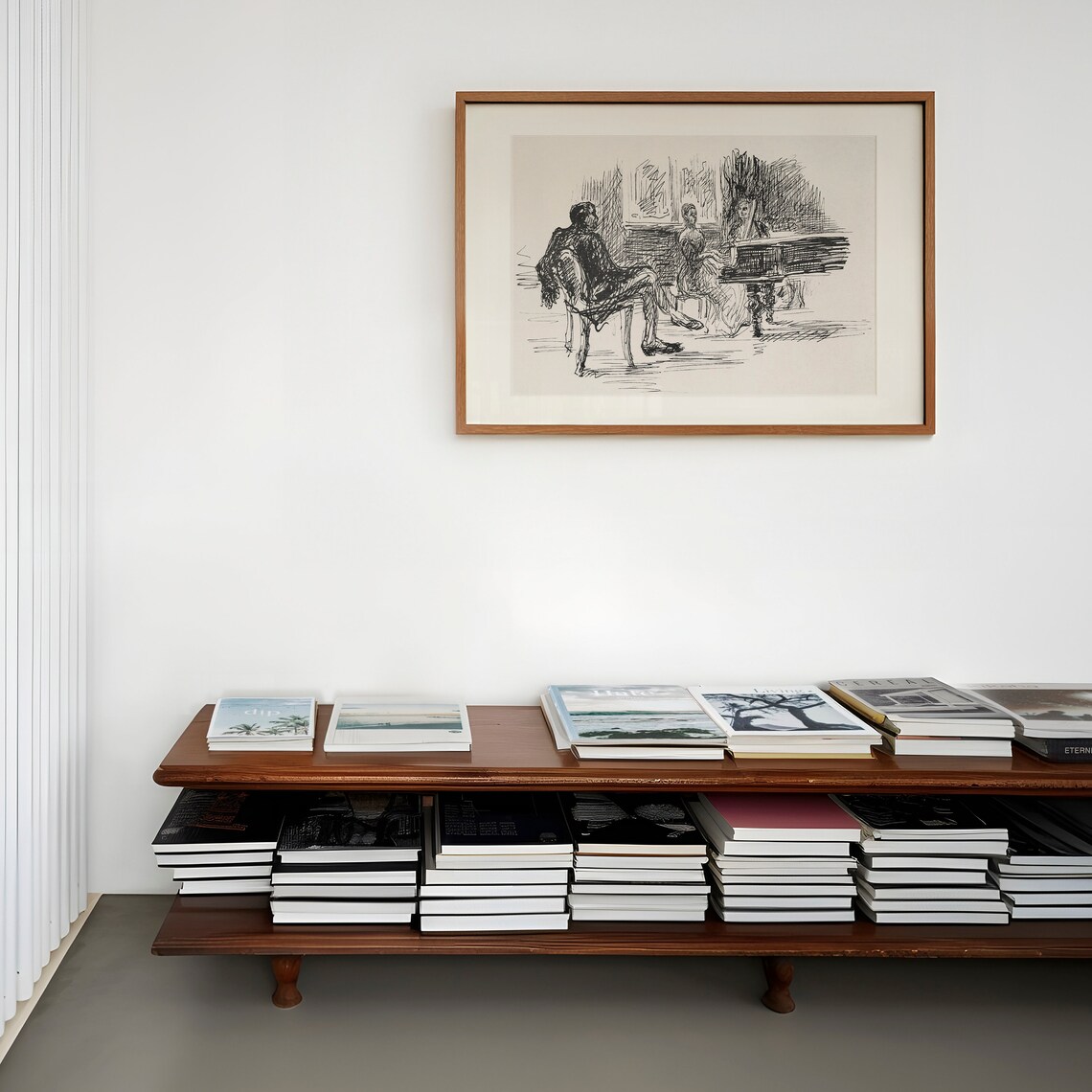 Vintage Piano Figure Drawing, Neutral Wall Art Print - Image 2