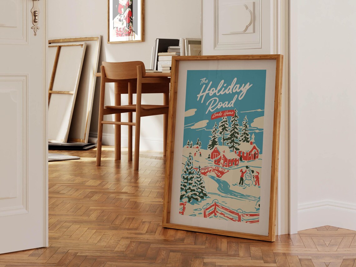 Retro Holiday Christmas Poster, Kitchen Wall Art - Image 2