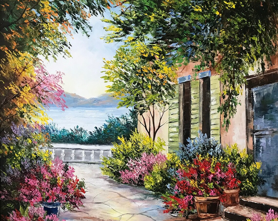 Amalfi Coast Italy Oil-Painting Style Art Print