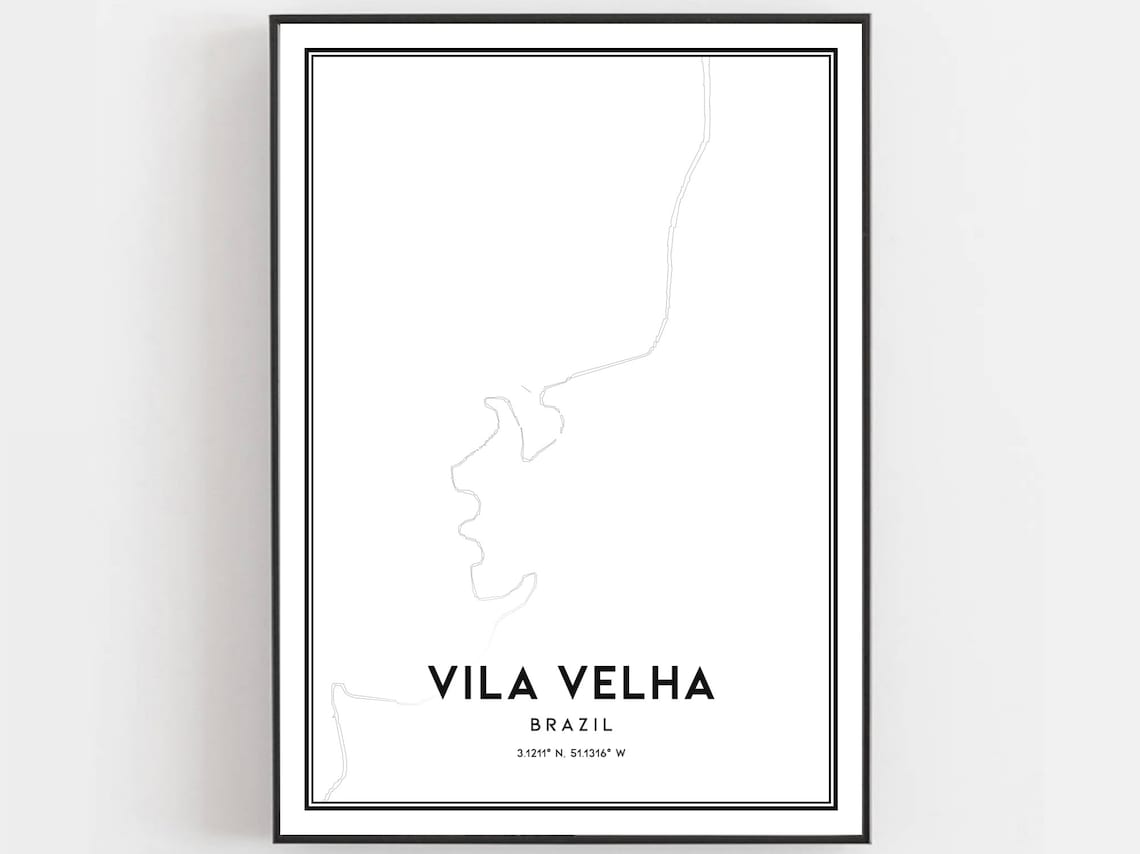 Vila Velha Map Poster, City Street Decor Road Gift