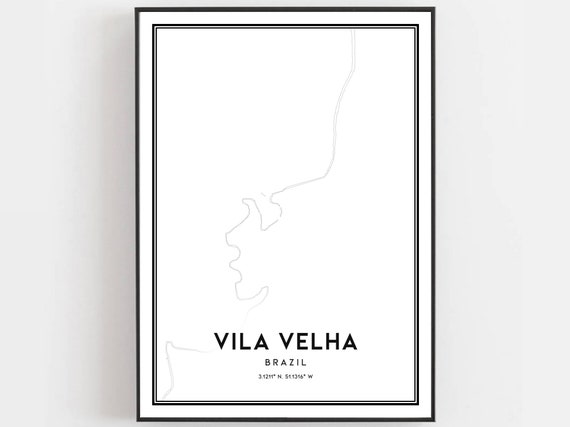 Vila Velha Map Poster, City Street Decor Road Gift