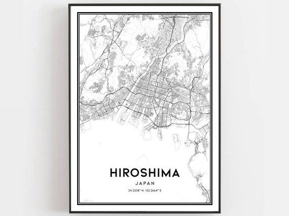 Hiroshima Map Poster, City Street Decor Gift