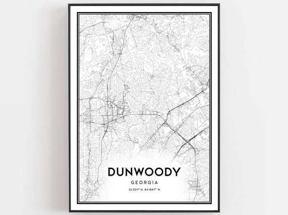 Dunwoody Map Print, Georgia Street Decor