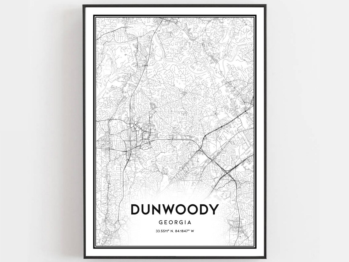Dunwoody Map Print, Georgia Street Decor