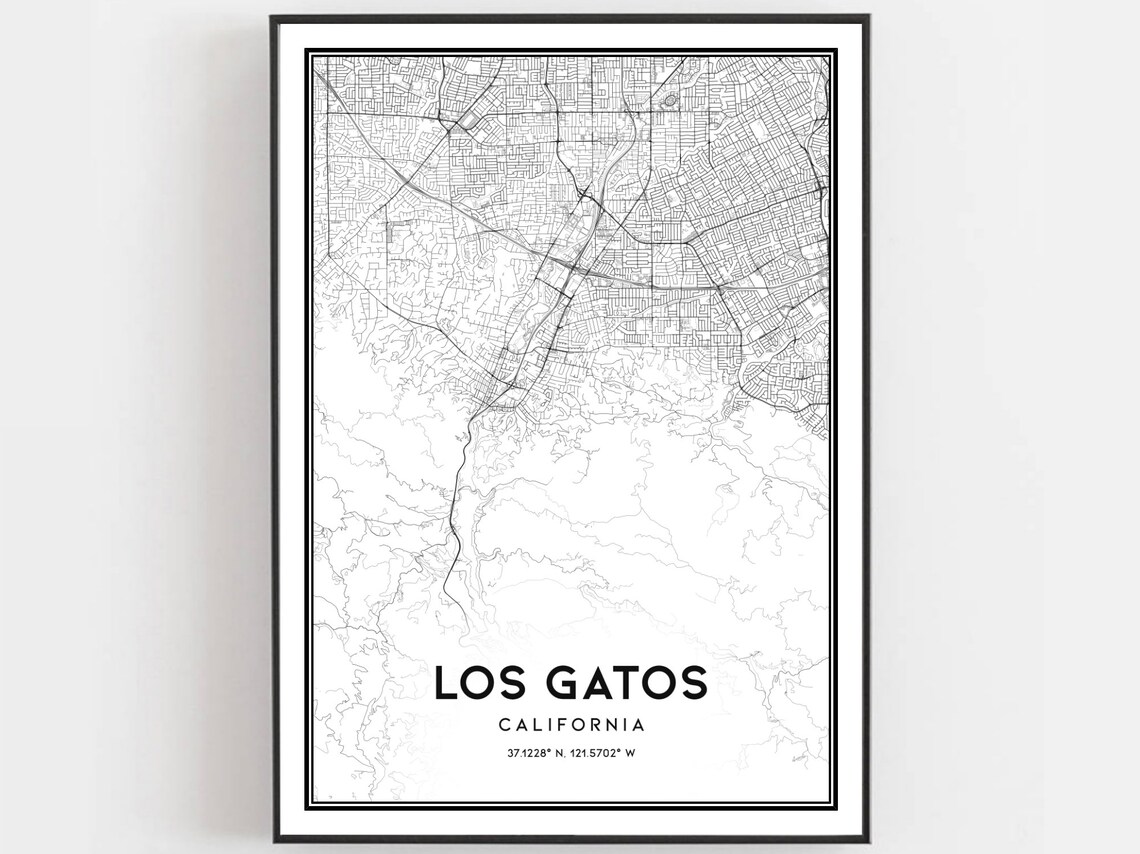 Los Gatos Map Poster Print, City Street Decor