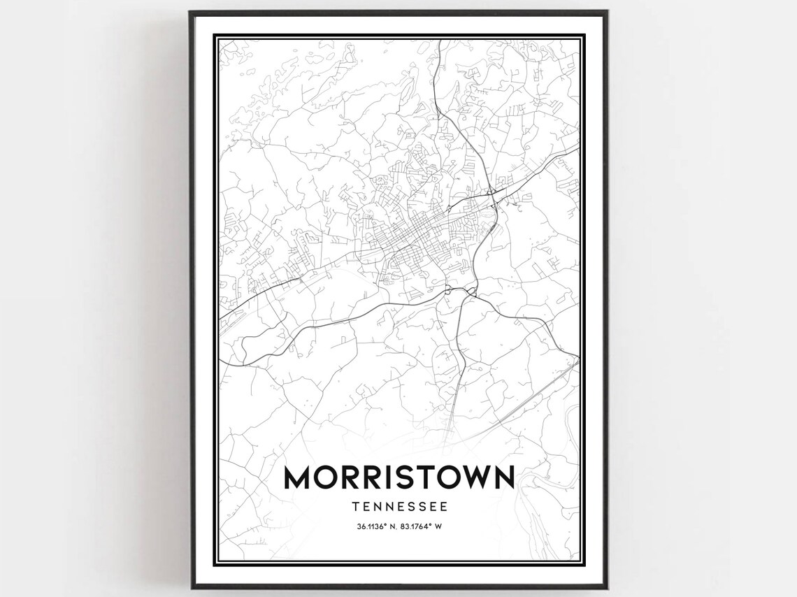 Morristown Map Poster, Tennessee Street Decor