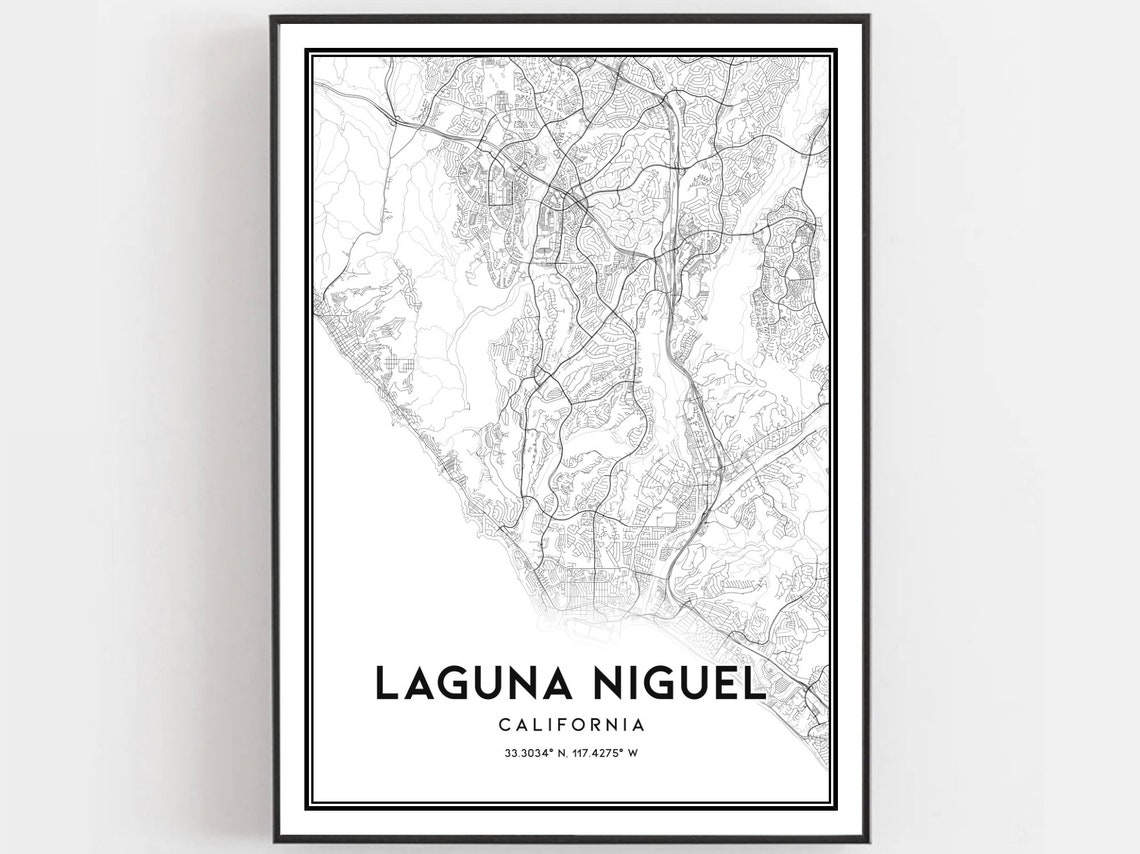 Laguna Niguel California Minimalist Street Map Line Art Gift Poster