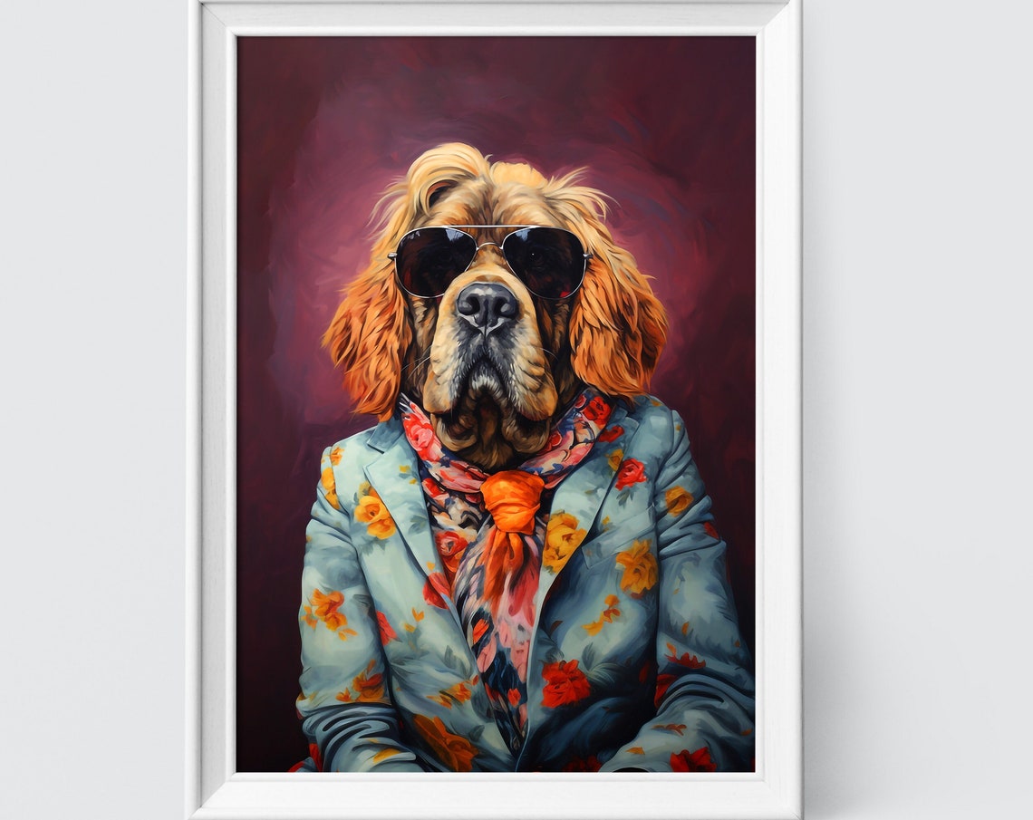 Tibetan Mastiff Dog Art Fashion Print Dog Portrait Fashion Art Animal Art Animal Painting Art Prints