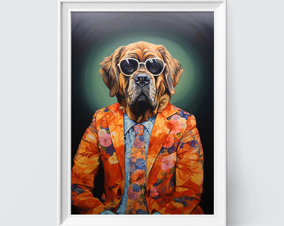 Leonberger Dog Art Leonberger Print Fashion Print Dog Portrait Fashion Art Animal Art Animal Painting Art Prints