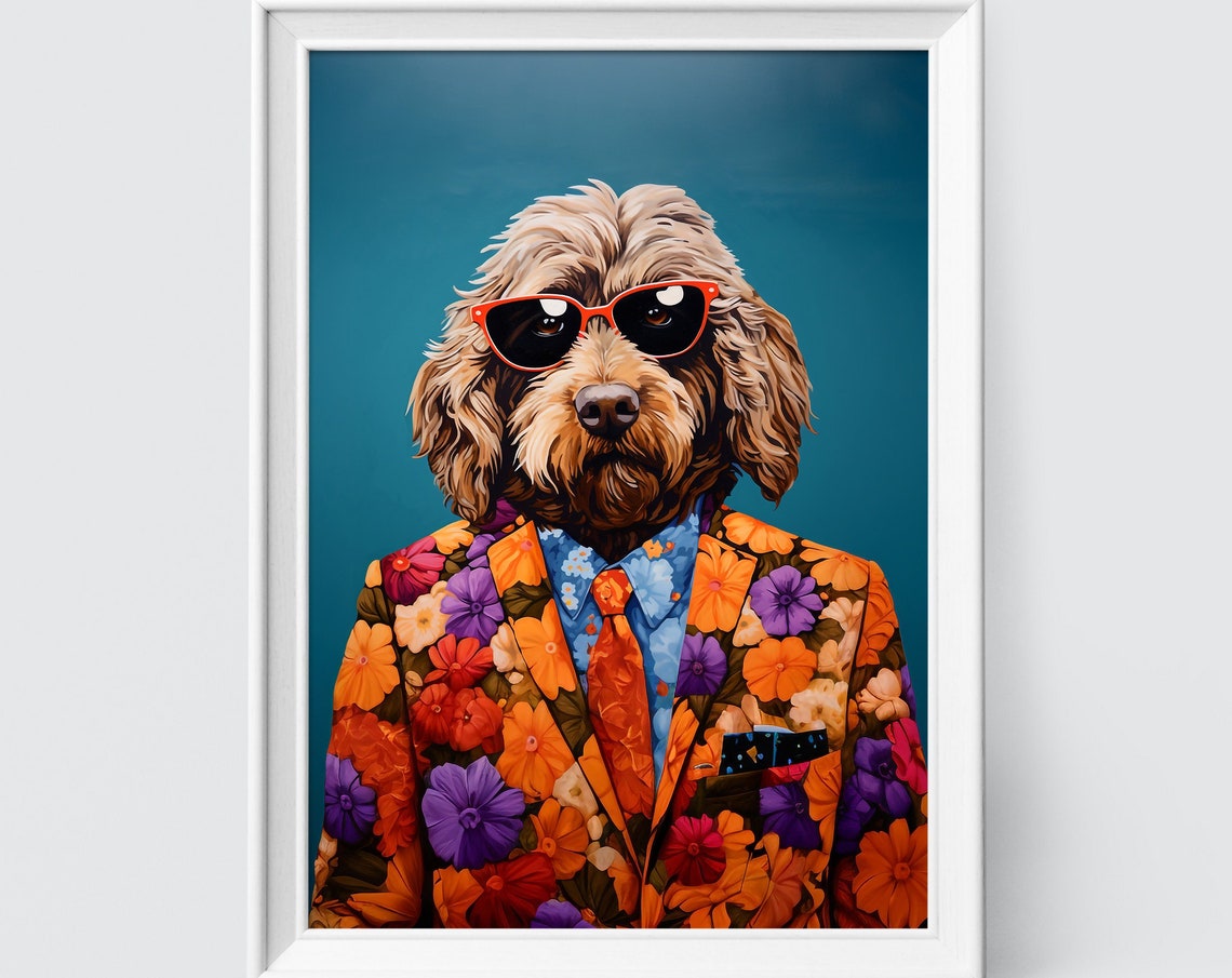 Labradoodle Dog Art Labradoodle Print Fashion Print Dog Portrait Fashion Art Animal Art Animal Painting Art Prints