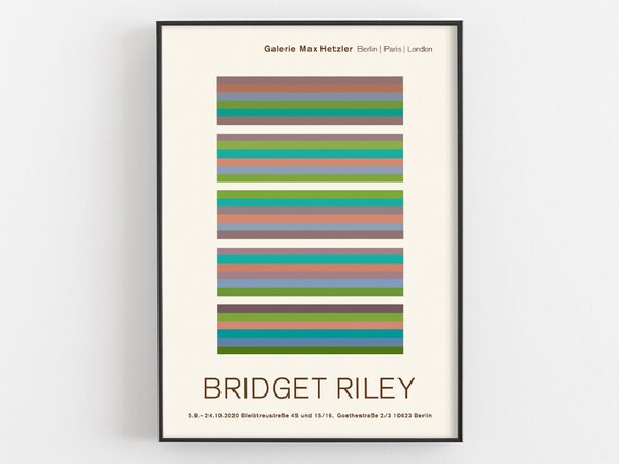 Bridget Riley Colorful Stripes Panels 2020 Berlin Gallery Exhibition Poster