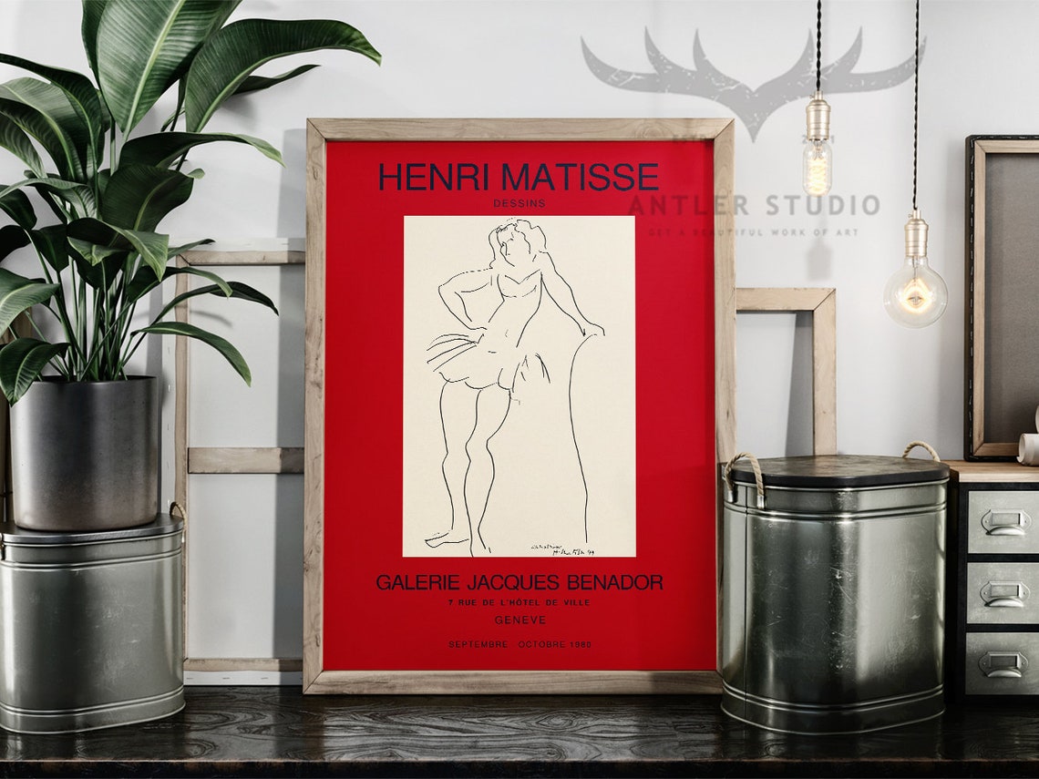 Henri Matisse Dancer Line Drawing 1980 Geneva Gallery Poster - Image 2