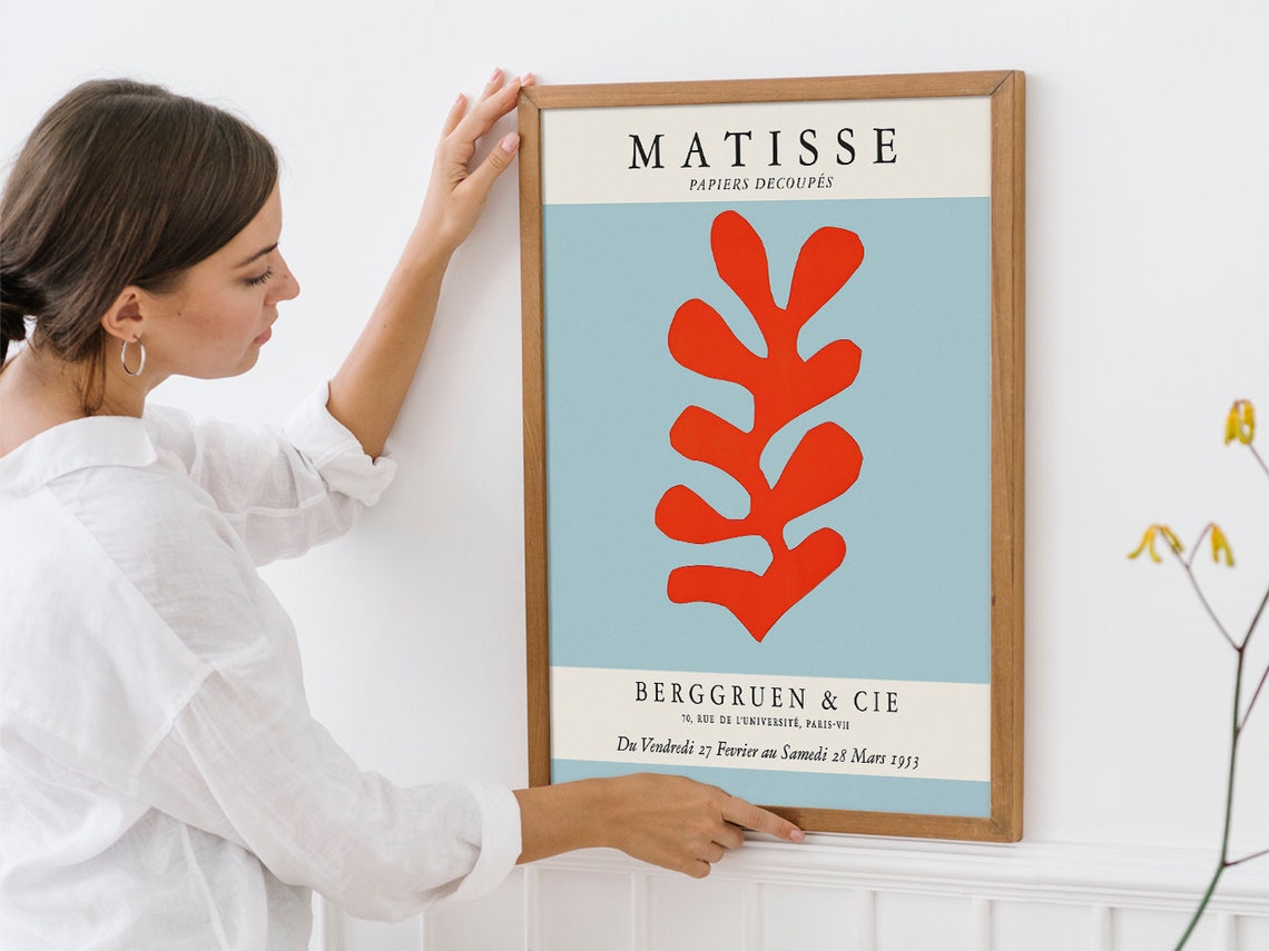 Henri Matisse Red Leaf Cutout 1953 Paris Gallery Exhibition Poster - Image 4