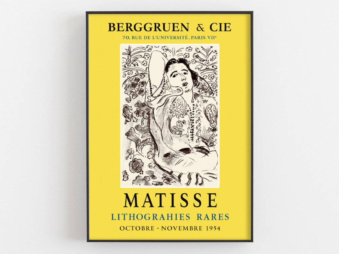 Henri Matisse Berggruen Paris 1954 Lithographs Exhibition Poster
