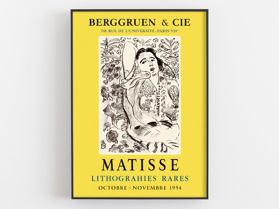 Henri Matisse Berggruen Paris 1954 Lithographs Exhibition Poster