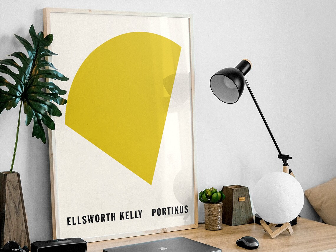 Ellsworth Kelly Golden Yellow Fan Shape Portikus Exhibition Art Poster - Image 3