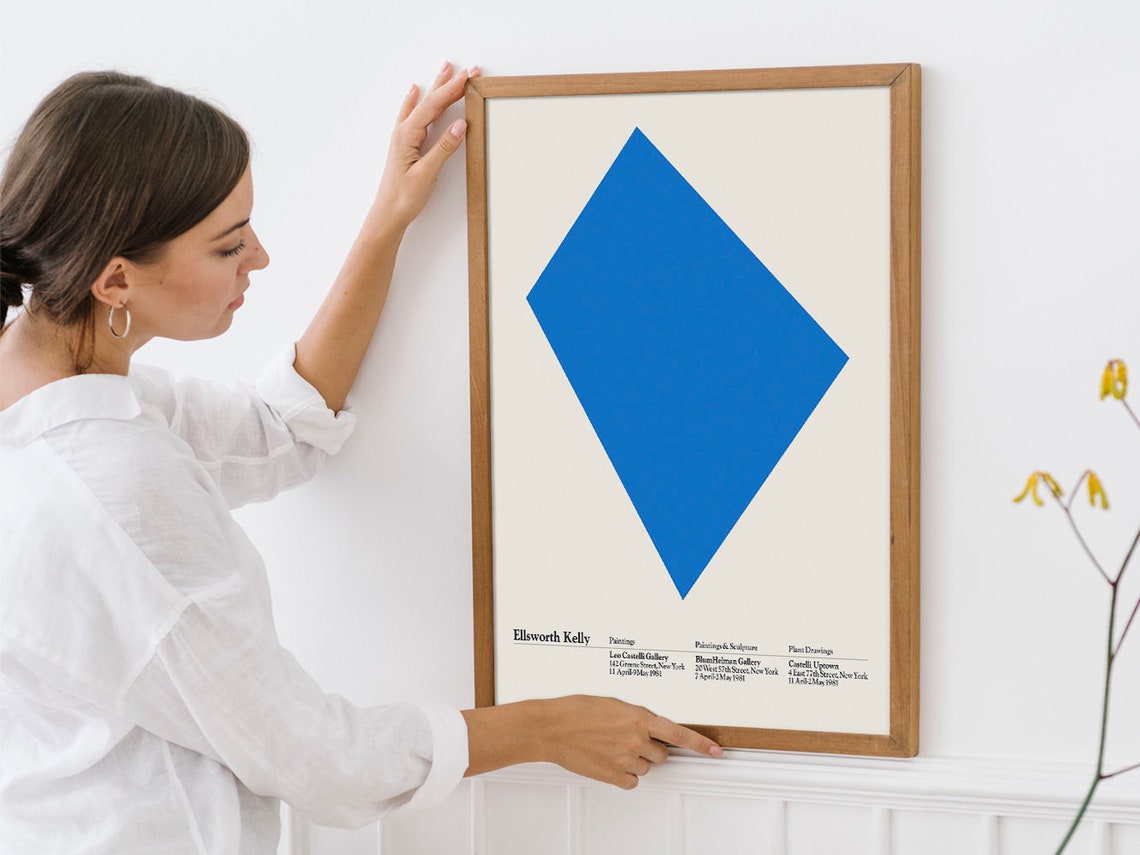 Ellsworth Kelly Blue Diamond Hard Edge 1981 New York Gallery Poster - Image 4