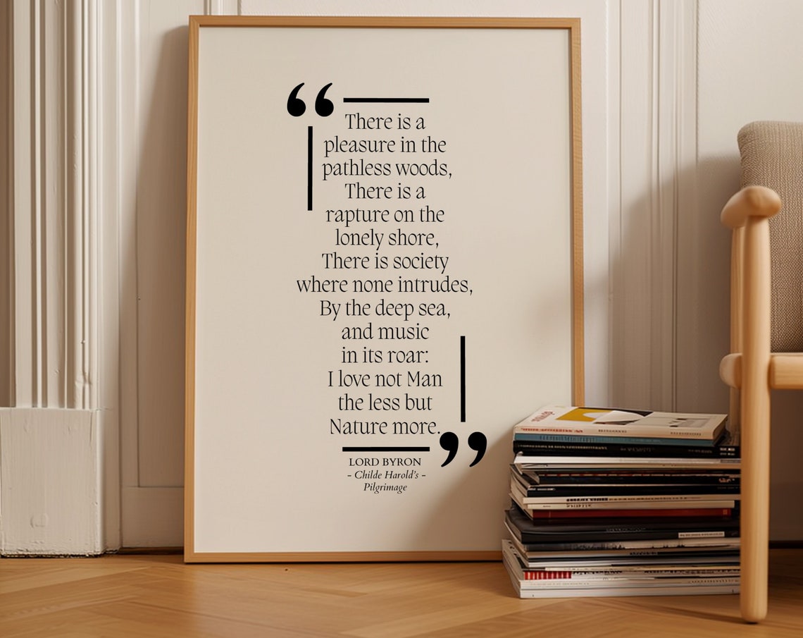 Lord Byron Pathless Woods Nature Poem Childe Harold Pilgrimage Poster