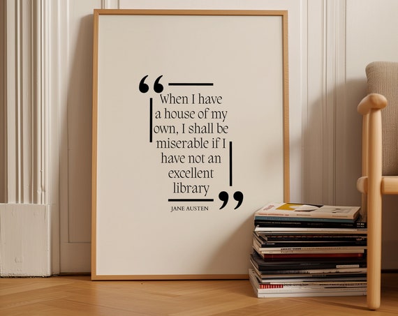 Pride And Prejudice Quote Wall Decor Home Bedroom Library Literary Art Wall Art Booklover Minimalist Aesthetic