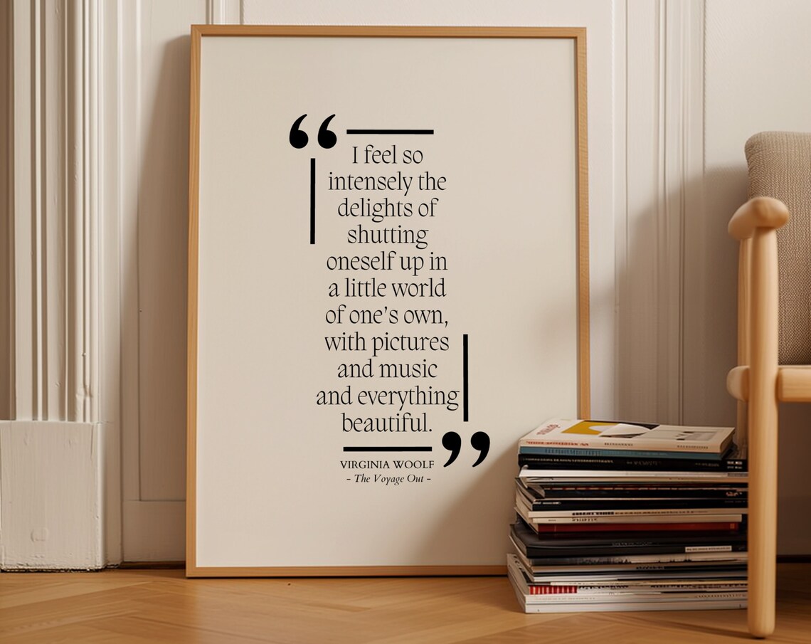 Virginia Woolf The Voyage Out Little World Of One's Own Cozy Quote Poster