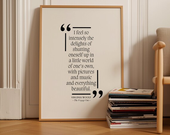 Virginia Woolf The Voyage Out Little World Of One's Own Cozy Quote Poster