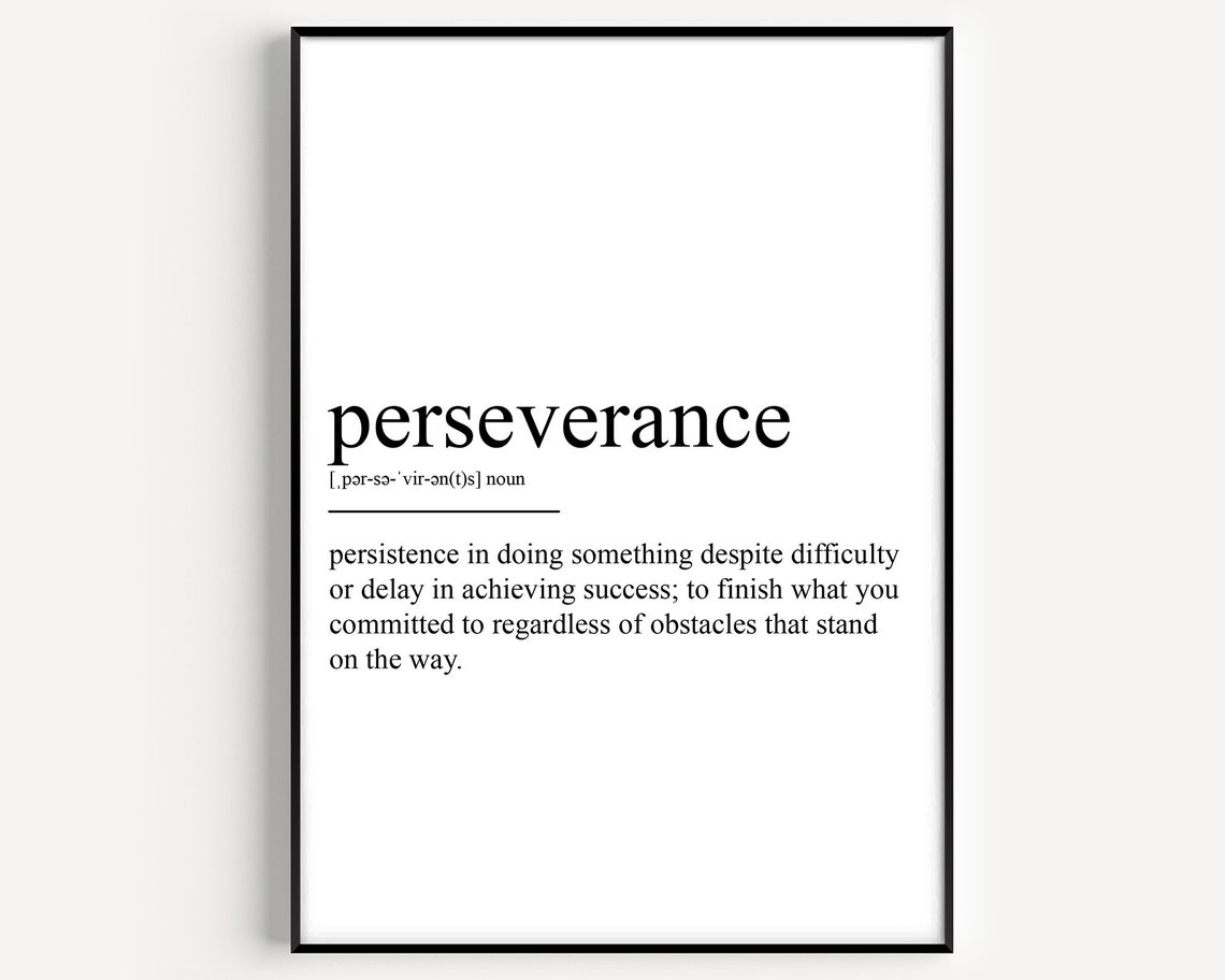 Perseverance Definition Poster Print