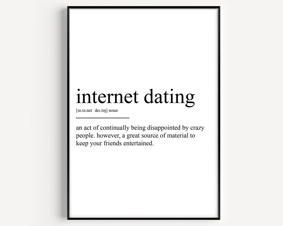 Internet Dating Funny Definition Dictionary Word Humor Art Poster