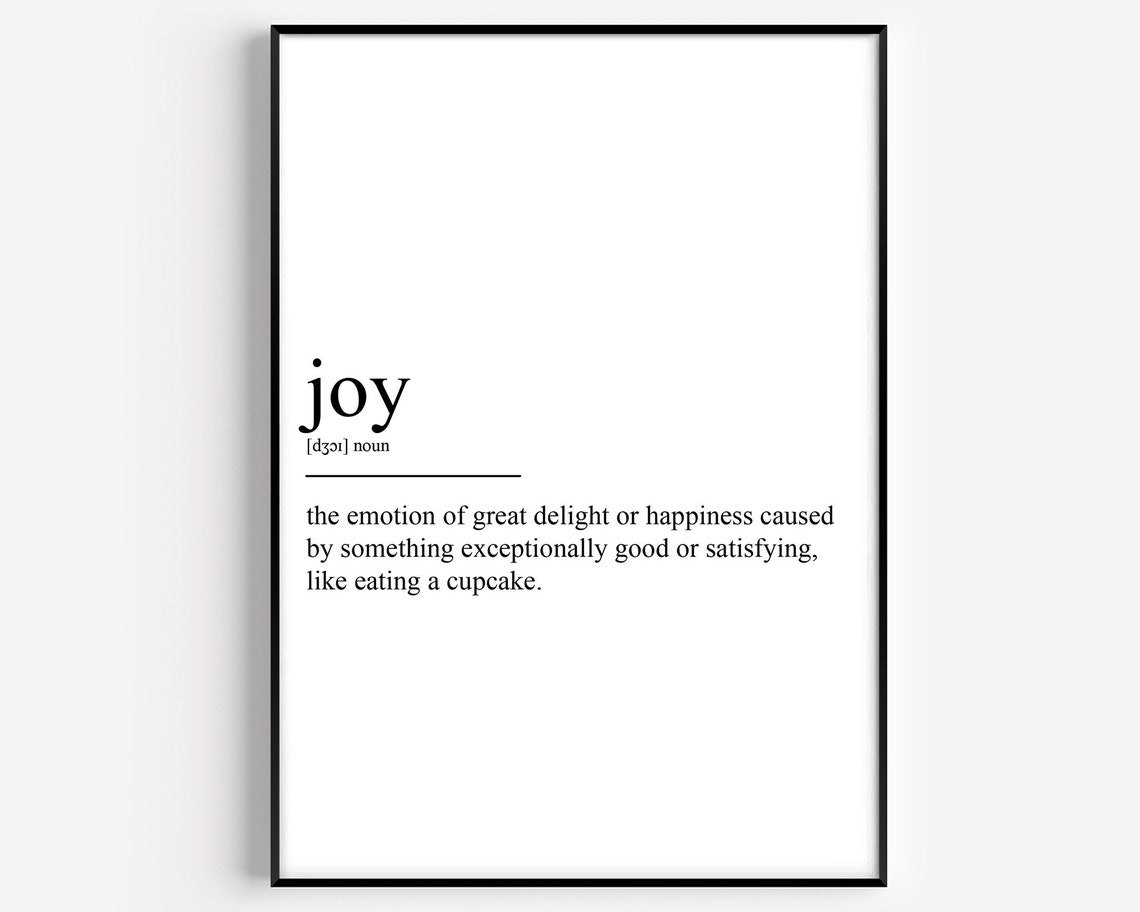 Joy Funny Cupcake Happiness Definition Happy Positive Quote Poster
