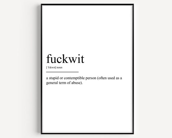 Fuckwit Definition Typographic Art Print