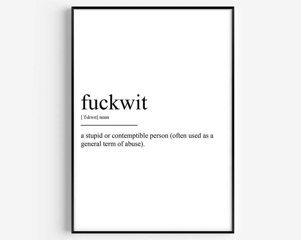 Fuckwit Definition Typographic Art Print