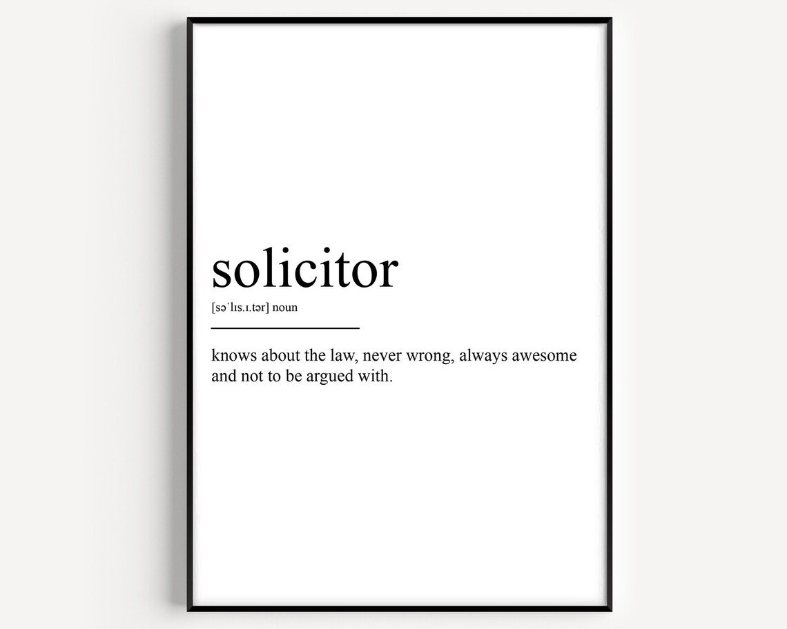 Solicitor Definition Typography Art Print