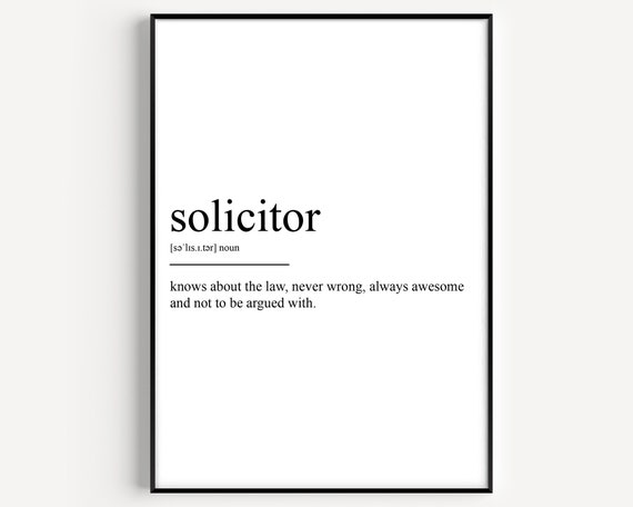 Solicitor Definition Typography Art Print