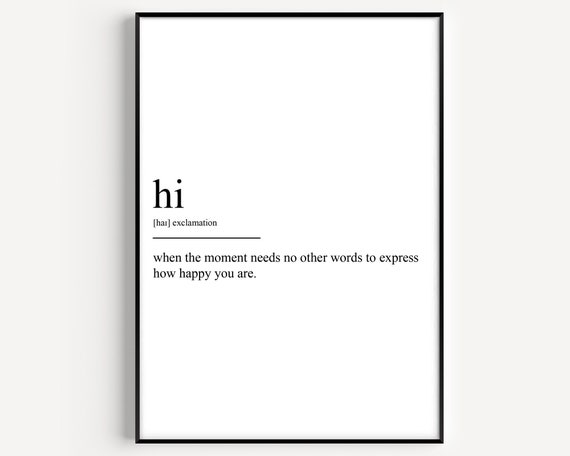 Hi Definition Typographic Art Print
