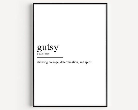 Gutsy Definition, Typography Art Print