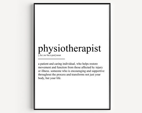 Physiotherapist Definition Poster Print