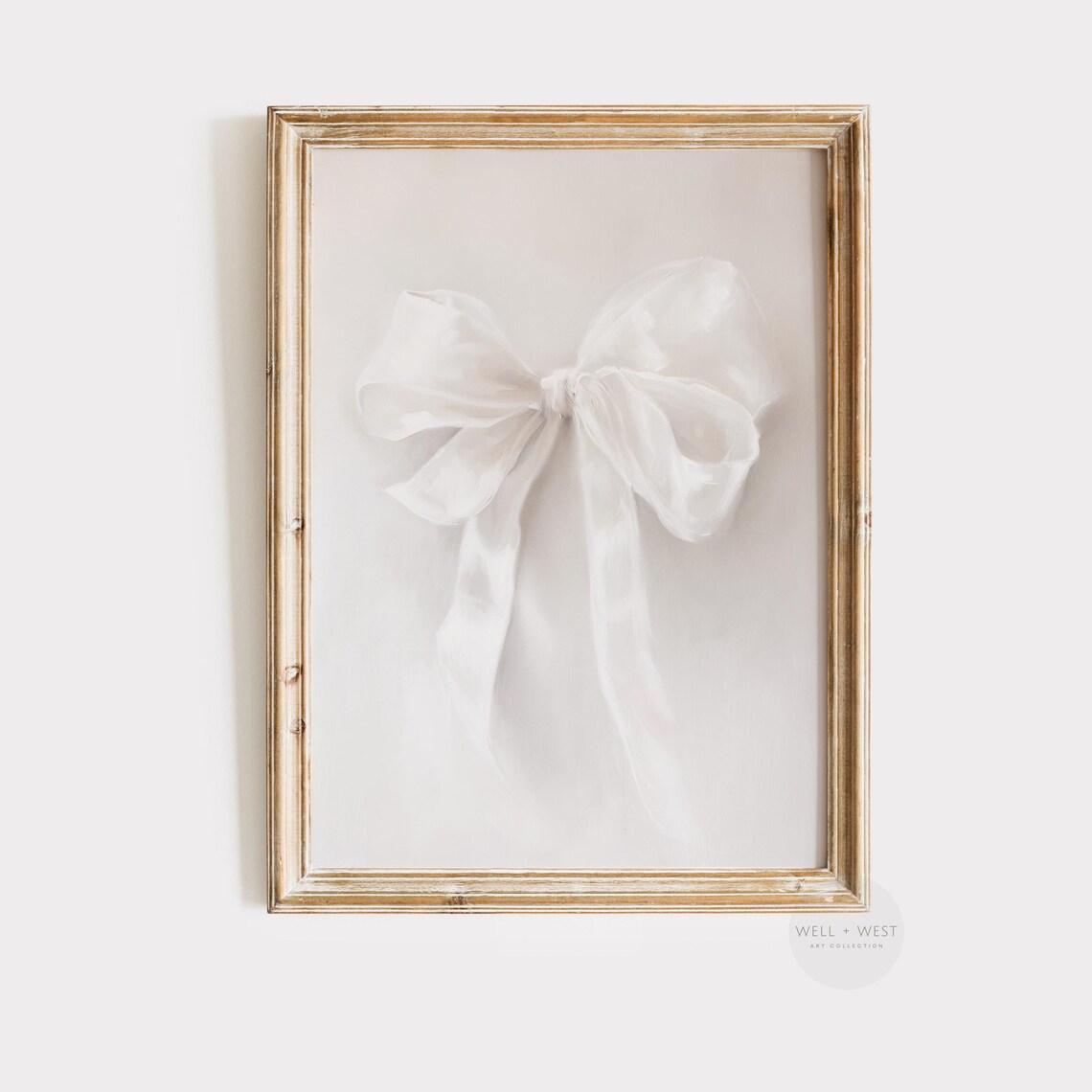 White Bow Coquette Aesthetic Art Print, Girly Decor